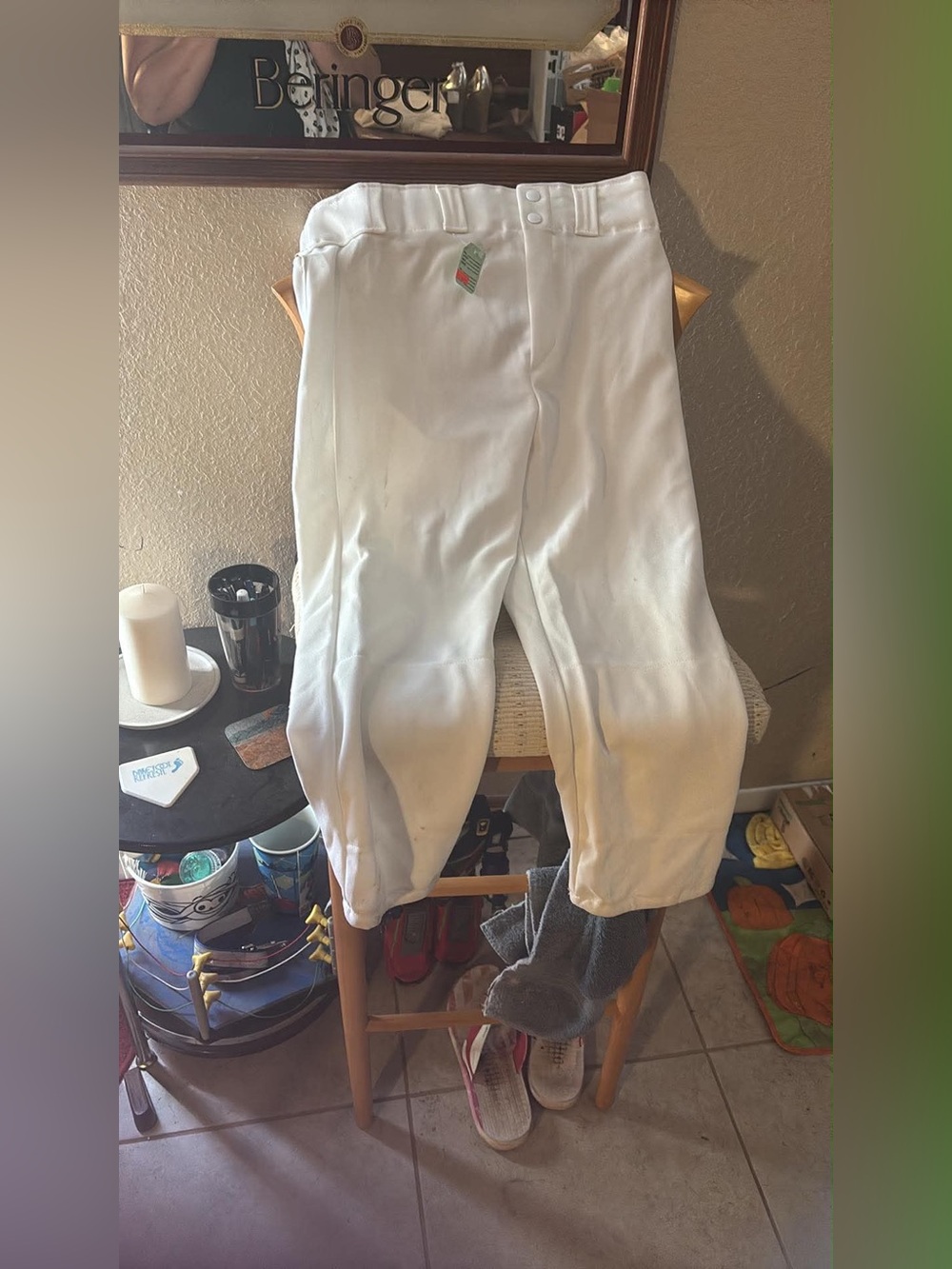 White Women's High-Waist Riding Pants/tennis pants unisex